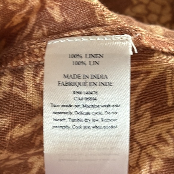 Faherty Ashley Linen Dress In Bronze Riviera Floral - Picture 9 of 9